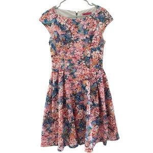 Betsey Johnson Laser Cut Floral Fit and Flare Dress
